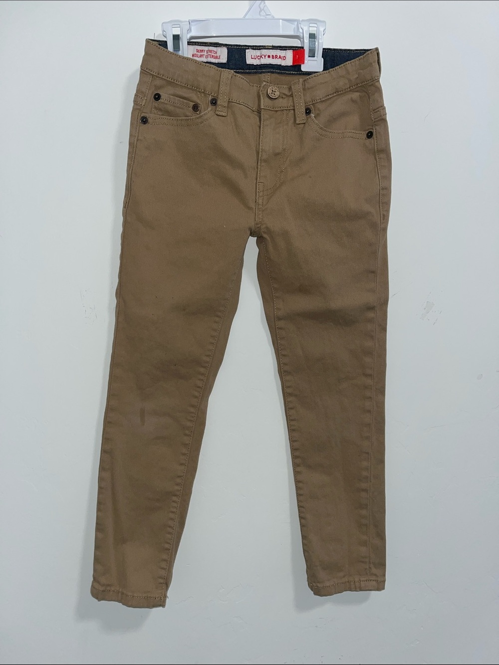 CLEARANCE 4 for $12 - Lucky Brand Skinny Stretch Pants - Tan khaki - Boys 7